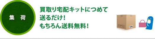 買取り宅配キットにつめて送るだけ！もちろん送料無料！